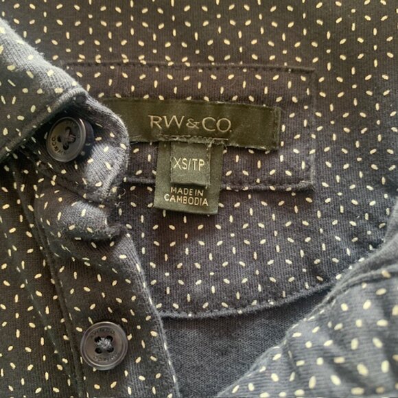 RW&CO. Men's Essential City Polo xs navy with white pattern - Picture 3 of 4